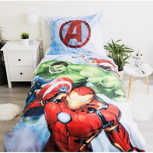 Housse de couette enfant 140x200 cm et taie d'oreiller 70x90cm  Parure de  lit Avengers pour lit 1 Place 100% coton - Cdiscount Maison