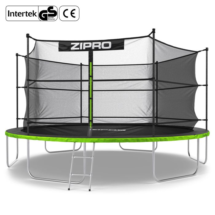 Trampoline de jardin - ZIPRO - Jump Pro - 435 cm - Poids max 150 kg - Sécurisé avec échelle