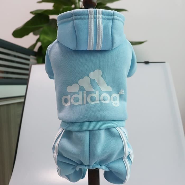 Manteau Adidog chien vetements a capuche bouledogue francais chiot animal sweat vetements quatre pattes pull Type Light Blue M Cdiscount