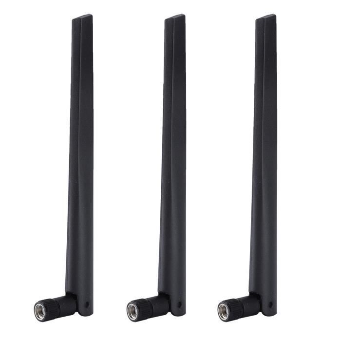 Antenne WiFi Dual Bande, Antenne WiFi Omni 3 * 5dBi avec Connecteur RP-SMA, Antenne Externe de Carte Réseau sans fil pour LAN sans