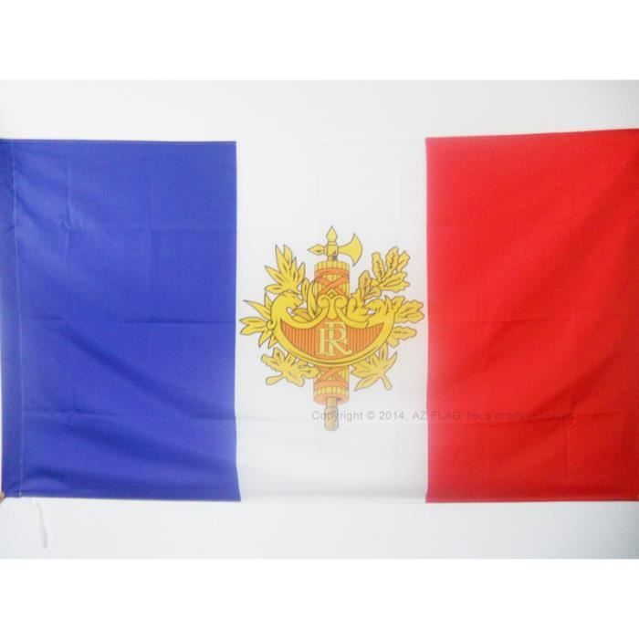 Drapeau France avec armoiries 150x90cm - République française avec armes