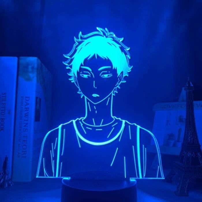 ZGSBT Lampe Illusion 3D Veilleuse LED Anime Haikyu Bokuto Lumière Manga Gadget Kotaro Bokuto Lampe Enfants Cadeau D'anniversaire Pour Chambre Décor Enfant Cadeau De Noël