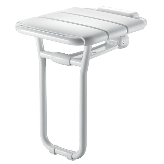 Siège de douche relevable ECO avec pied. alu époxy