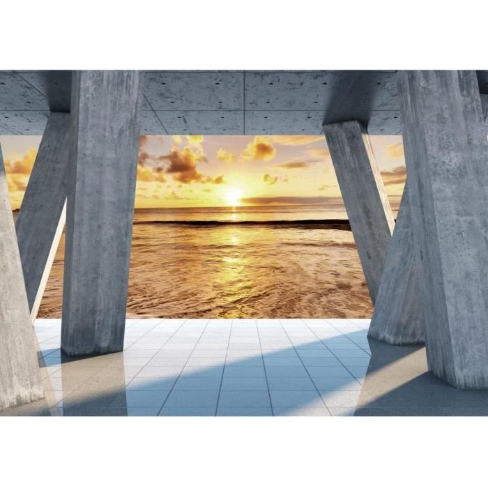 Papier Peint Panoramique Mer Coucher De Soleil 352 X 250 Cm Toison Mur ...