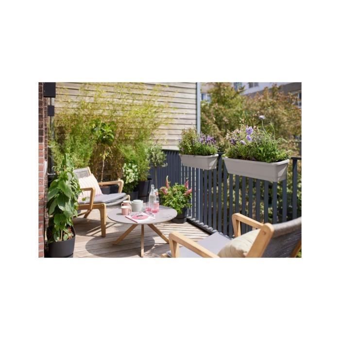 Elho Noa Balconnière L - Gris - L 65 x B 20 x H 18 cm - Balcon extérieur - 100% recyclé