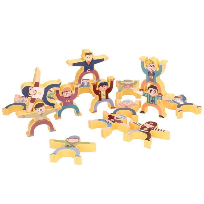 16 Pcs Hercules) Blocs Empilables en Bois Jeux d'Équilibre, Jouets Éducatifs Préscolaires pour Enfants Garçons Filles de 3 4 5 6 Ans