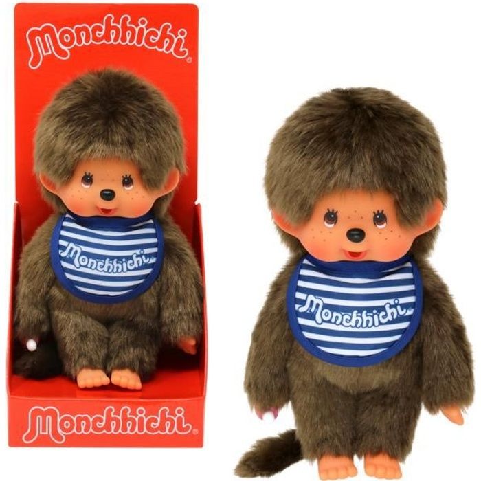 Monchhichi - Garçon Bavoir Marinière 20 cm
