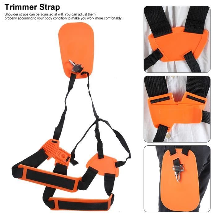 TOPINCN Lot De 2 Bretelles Pour Tondeuse - Harnais Réglable En Nylon Pour Débroussailleuse Et Souffleur