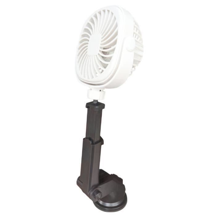 Ventilateur De Voiture Rechargeable USB Avec Ventouse - Rotation 360° Silencieux Et Puissant Pour Voiture, Maison Et Bureau