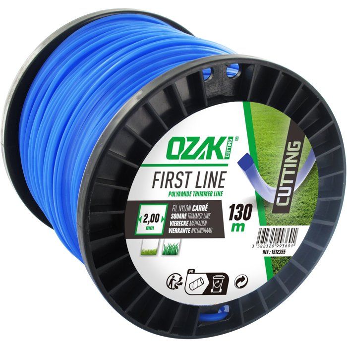 Bobine fil nylon carré 2 mm x 130 GREENSTAR 15482 OZAKI