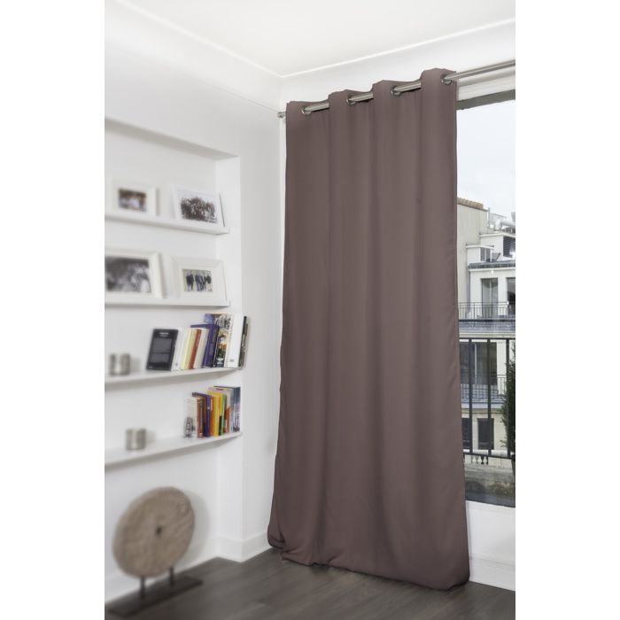 Rideau Grande hauteur Phonique Thermique et Occultant Moondream Gris souris 140x300 cm
