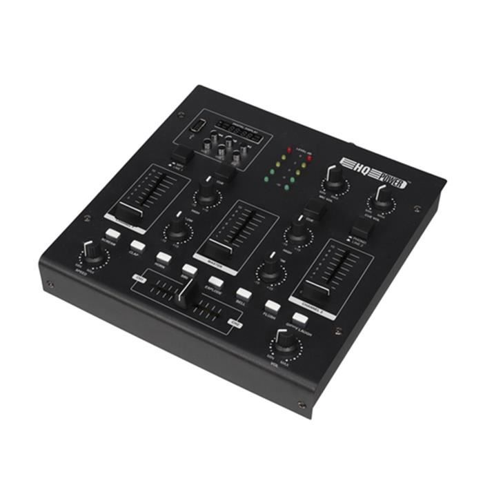 Table de mixage HQ Power HQMX11005 à 2 canaux pour sonorisation, lecteur MP3 USB, avec 8 effets sonores intégrés
