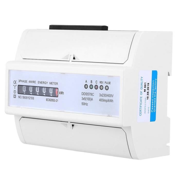 Compteur électrique Triphasé Wattmètre 380V-400V OCS.tec Rail DIN ZS1 Neuf