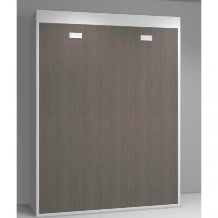 Armoire Lit Verticale Agata Marron Couchage 160 200cm Achat Vente Lit Escamotable Armoire Lit Verticale Agata Cdiscount