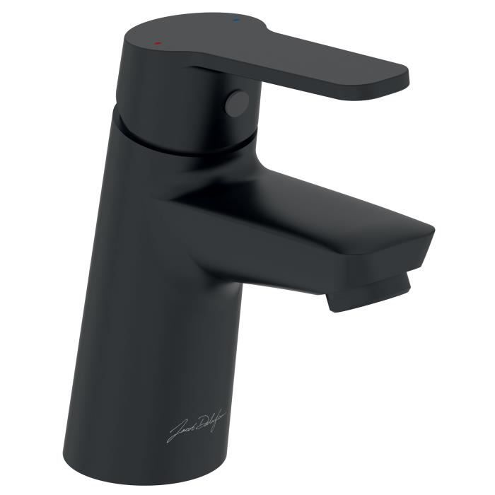 Mitigeur lavabo JACOB DELAFON AIME E29869-BL avec vidage, finition Noir mat - Economies d'eau et dur