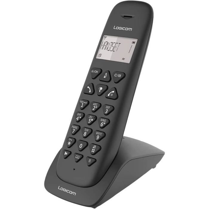 Téléphone Fixe Sans Fil Logicom VEGA 155T - Avec Répondeur - Noir
