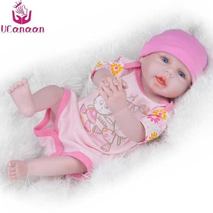 50 Cm Plein Silicone Poupee Reborn Bleu Brun Yeux Filles Poupees Bebe Ne Realiste En Vie Nouveau Ne Jouets Pour Enfants Cadeaux Achat Vente Poupee Cdiscount