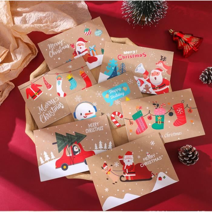 24 Pièces Cartes de Voeux Noel, Carte de Joyeux Noel Carte Cadeau Noel avec  Enveloppes pour La Décoration de Cadeau (12 Styles) - Cdiscount Beaux-Arts  et Loisirs créatifs
