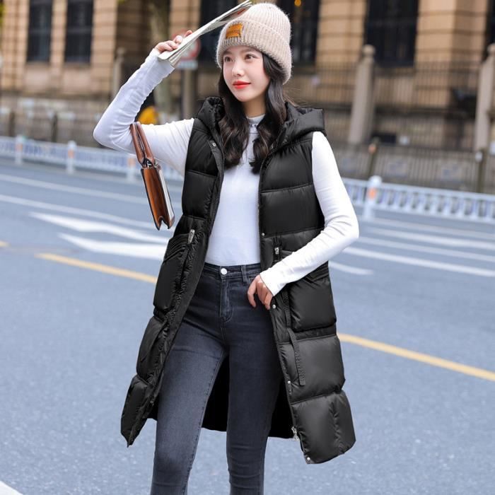 MANTEAU Femme Couleur pure Coton fermeture eclair Confortable