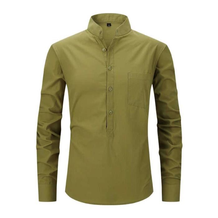 Chemise Homme - INSFITY - Manches Longues - Sans Repassage - Poche de Poitrine - Étoffe Respirante Bleu - Prêt-à-Porter