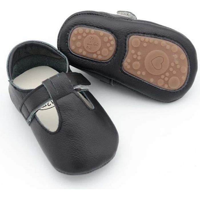 Carozoo Chaussures Bébé Enfant à Semelle Souple Chaussons Cuir Souple 0-6 Mois Jusqu 'à 7-8 Ans