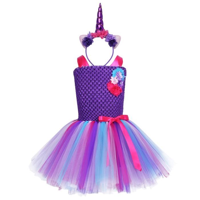 Une Fete Deguisee Et Halloween Robe Licorne Enfant De Princesse Avec Serre Tete Cosplay Pour Pour Un Carnaval