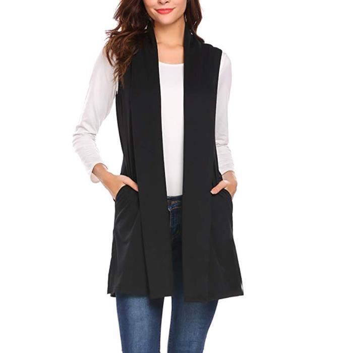Gilet long sans manche femme grande taille shop