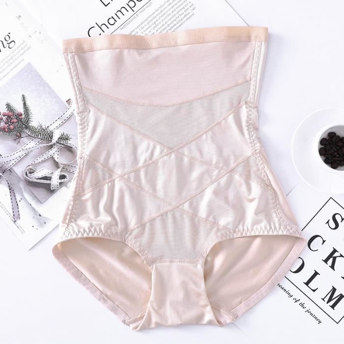 Culottes Effet Lissant Lot De 4 Culottes Taille Haute FINETOO - Sans Coutures - Lissage Ventre - Taille S à 3XL Sous-vêtements Lissant Sans Coutures