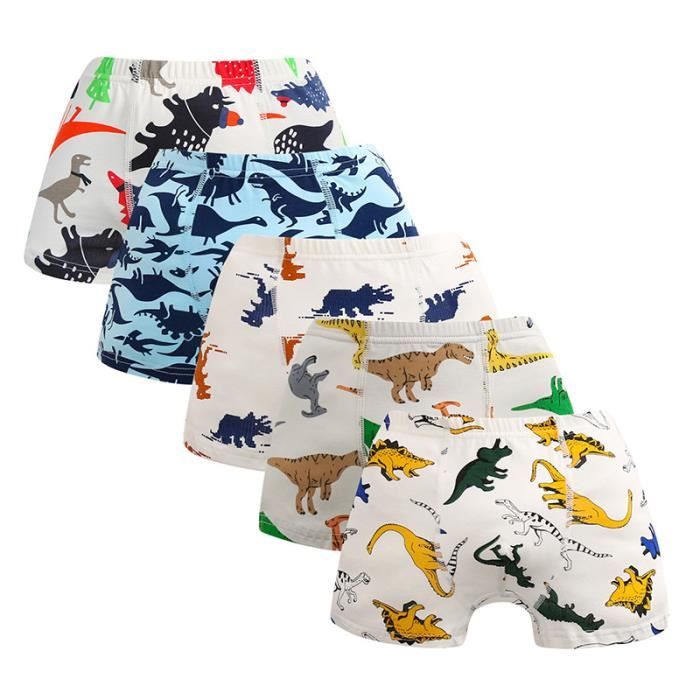 10 Pack Boxer Enfants Garcon Boxers shorty Culottes Dinosaure Sous Vetement en Coton 2 12 Ans Blanc Cdiscount Pret a Porter