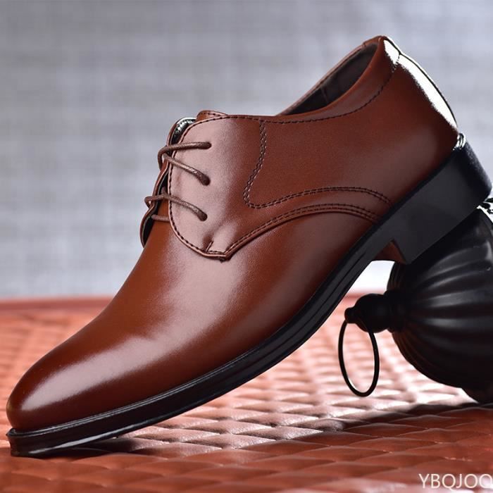 Chaussures en cuir pour hommes AY Brun Confortables elegantes et resistantes