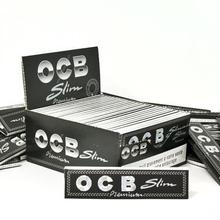 OCB Slim Lot de 10 carnets de 32 feuilles à rouler et 32 bouts filtres Noir  