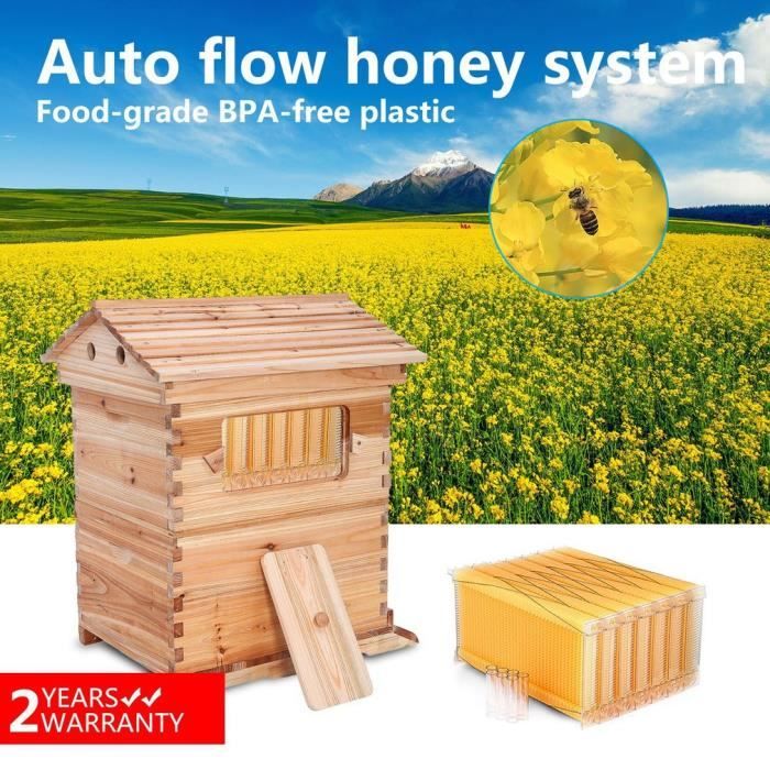 ROMYIX 7pcs cadre de ruche de miel automatique Kit dapiculture récolte de cadre de ruche dabeille 
