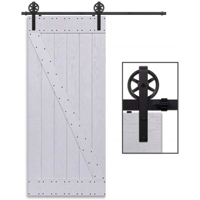 Rail Porte Coulissante 366cm 12ft Noir Kit Rail Coulissant