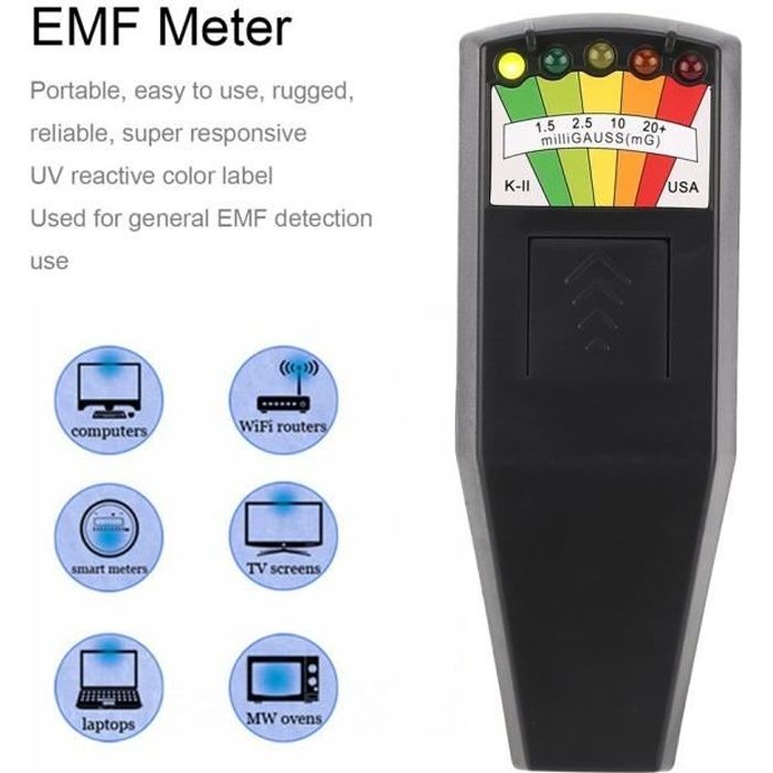 Détecteur de rayonnement électromagnétique LCD EMF Mètre Dosimètre Testeur 