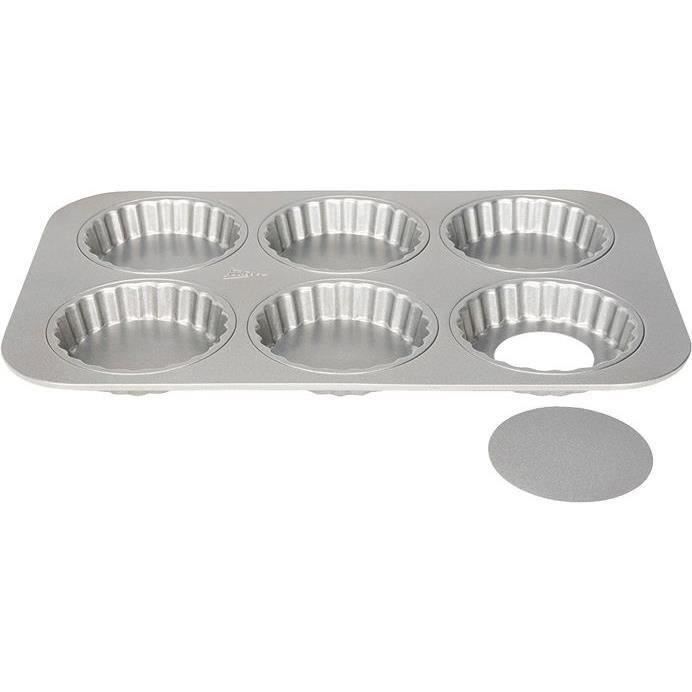 PATISSE Moule 6 tartelettes 10 cm à fond amovible Top - vue 2