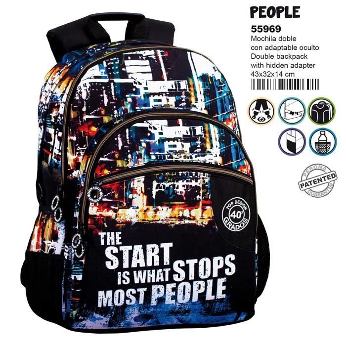 Montichelvo Double Backpack A.O. CMP Lincoln School Bag, 43 cm