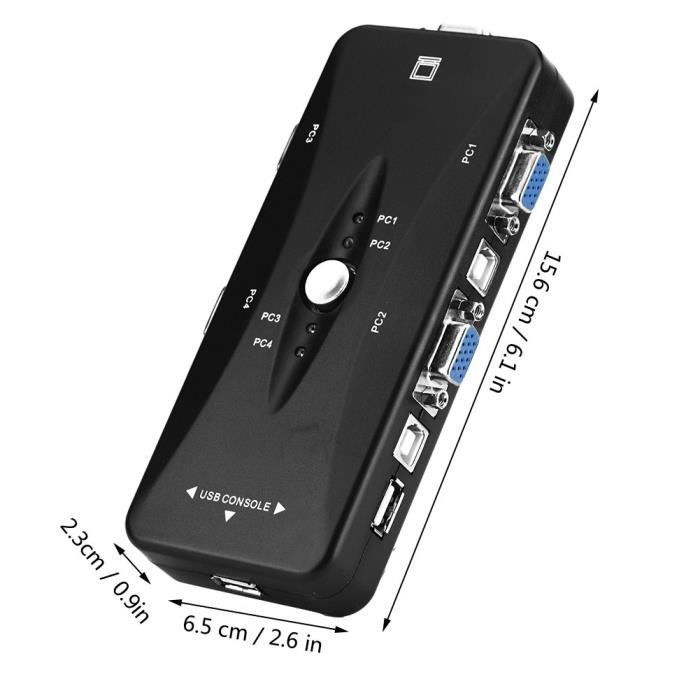 Sortie Vga 2 En 1 2 Ports, Boîtier De Commutation Kvm Usb