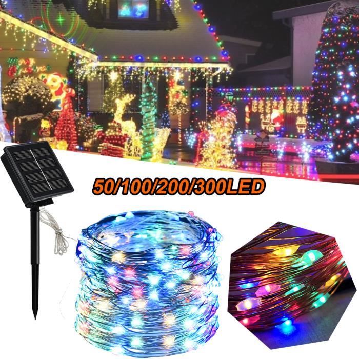 LM100 Guirlande lumineuse pour sapin de Noël, 100 LED multicolores, 8