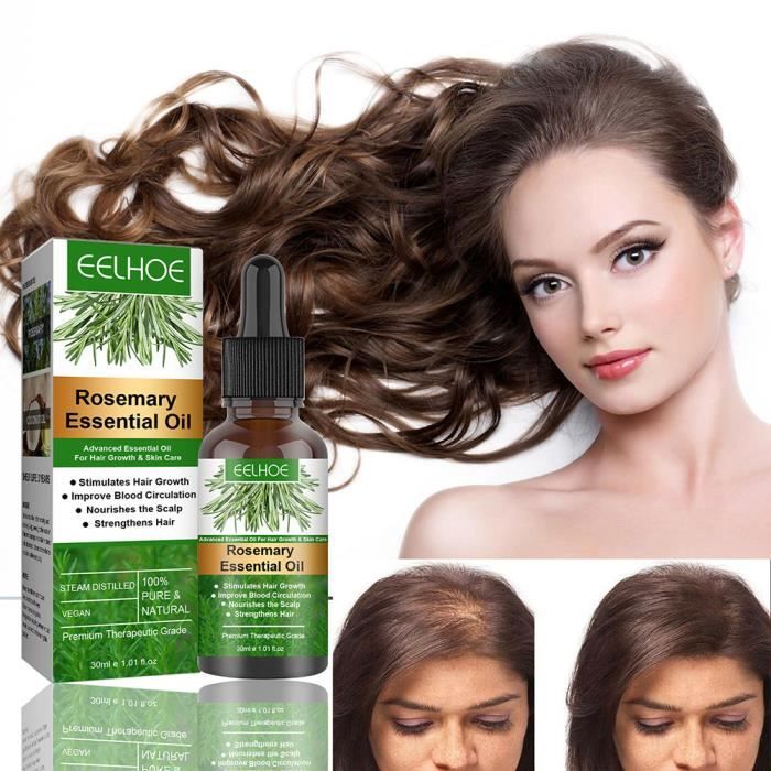 Hair Growth Huile Veganic, Huile de cheveux naturel,30ml Huile de Romarin pour Cheveux for Hair