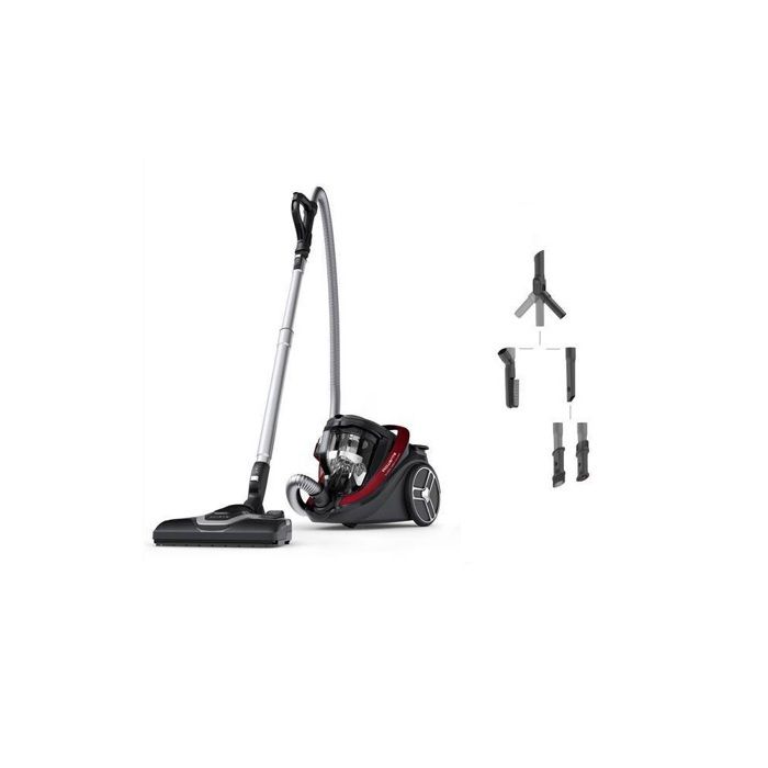 ROWENTA - Aspirateur sans sac - 500W - Silence Force Cyclonic Effitech Car Pro - noir/rouge - RO7933EA