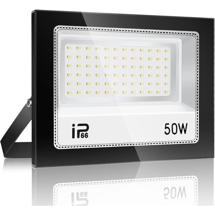 Projecteur LED Extérieur 100W 10000LM - IP67 Étanche - Blanc Froid 7000K - Angle 120° - Pour Jardin, Cour, Garage