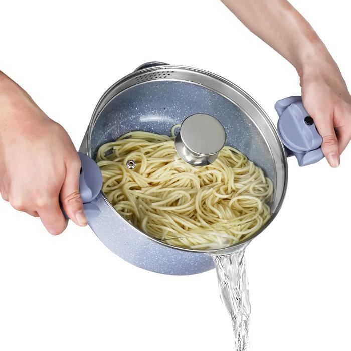 Marmite à pâtes 24 cm Marmite à spaghetti 4 l Machine à pâtes multifonctionnelle en