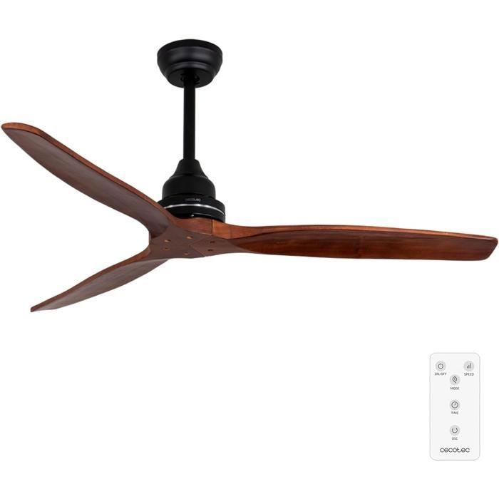 Cecotec Ventilateur Plafond EnergySilence Aero 580 – 70 W, Télécommande, 132 Cm, Noyer
