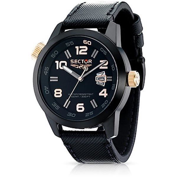 Bracelet de montre - Sector - R3251202025 - Cuir noir - Étanchéité 10 ATM - Mouvement Quartz Bracelet de montre - Sector - R3251202025 - Cuir noir - Étanchéité 10 ATM - Mouvement Quartz