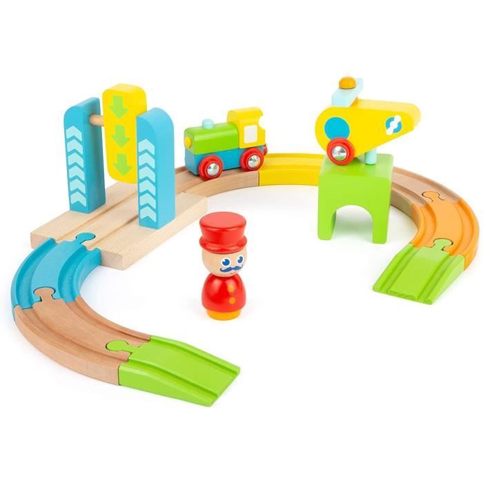 Pack Extension Rails En Bois Fun World - Compatible Thomas, Brio, Bigjigs