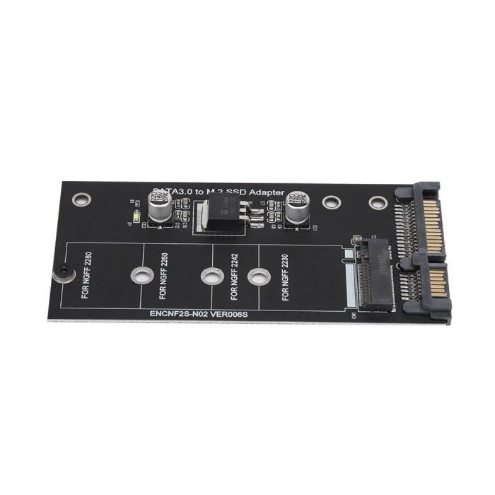 Carte Adaptateur M.2 NGFF Vers SATA 22 Pins - Pour SSD M.2 SATA, Pas NVMe - Compatible Windows, Mac, Linux