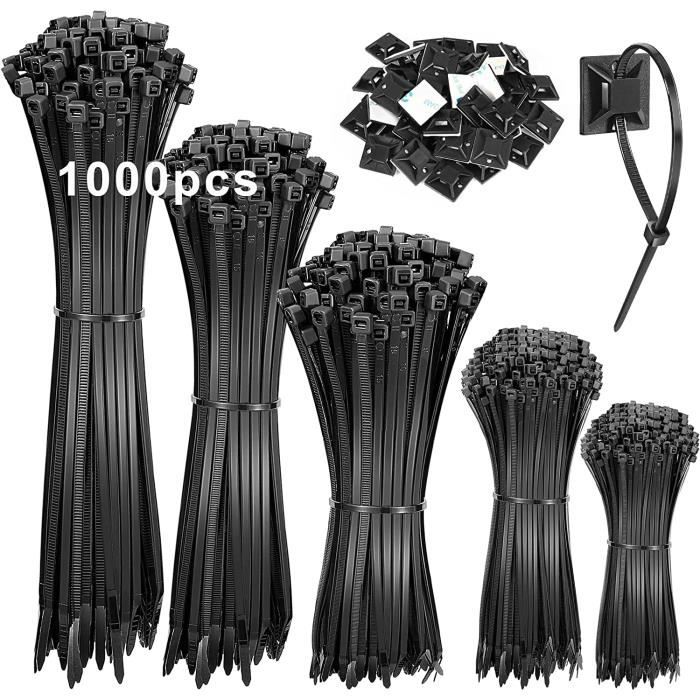 20 Serrures à Ressort Pour Cordons - Extrémités Plastique Noir
