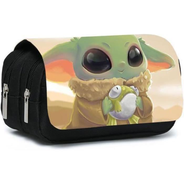 Trousse à Crayons Double Compartiment Motif Cartoon - Grande Capacité 20x10x7.5 Cm, Pour école