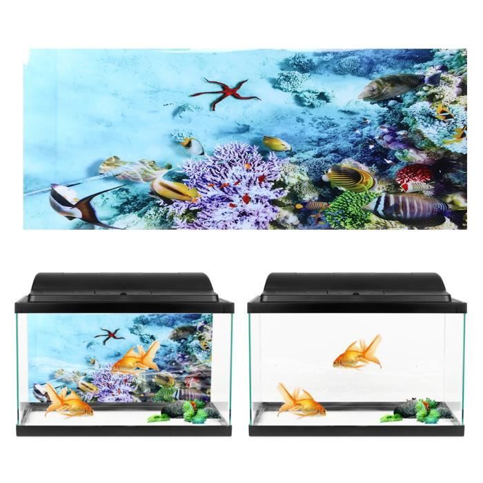 Comparer les prix de Autocollant pour aquarium - SURENHAP - Paysage PVC - 61x30 cm - Imperméable - Non toxique