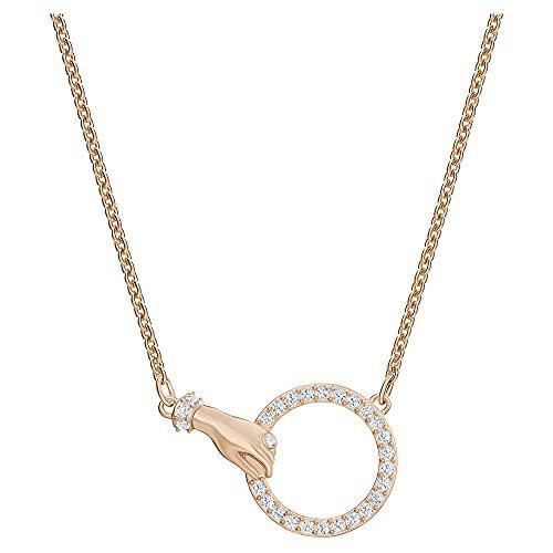 Collier Doré Style Indien Avec Motifs Fuchsia Et Strass Blanc - Double Cordelette